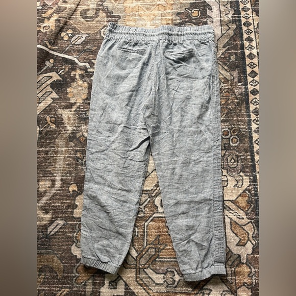 Athleta Blue Cabo Linen Jogger Pants pockets elastic waistband stretch - Picture 6 of 6
